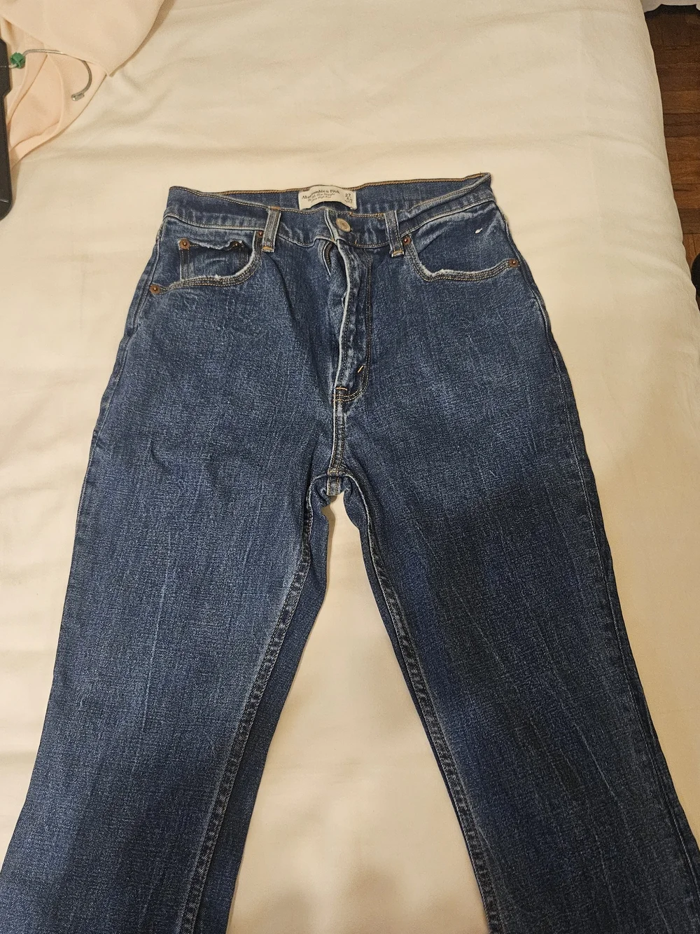 High-Rise Straight Leg Women's Jeans in Dark Blue